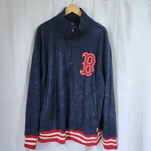 Boston Red Sox Stitches Pullover 1/4 Zip Sweater Size Large Big Logo Fleece